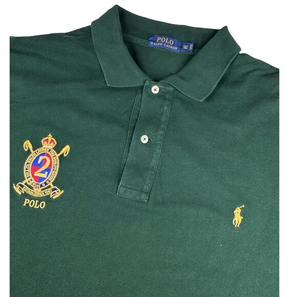 Ralph Lauren Polo Crest Shirt Men’s Size 2XLT Green Short Sleeve Preppy‎ Style - Picture 1 of 10